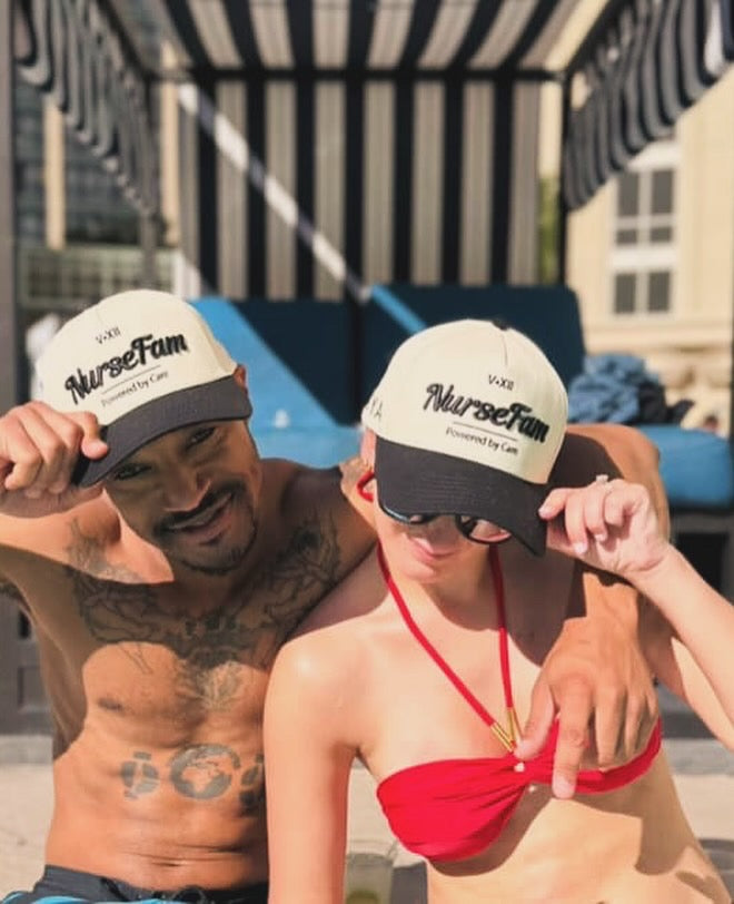 Nurse Trucker Baseball Cap – Cream/Black, NurseFam Hat