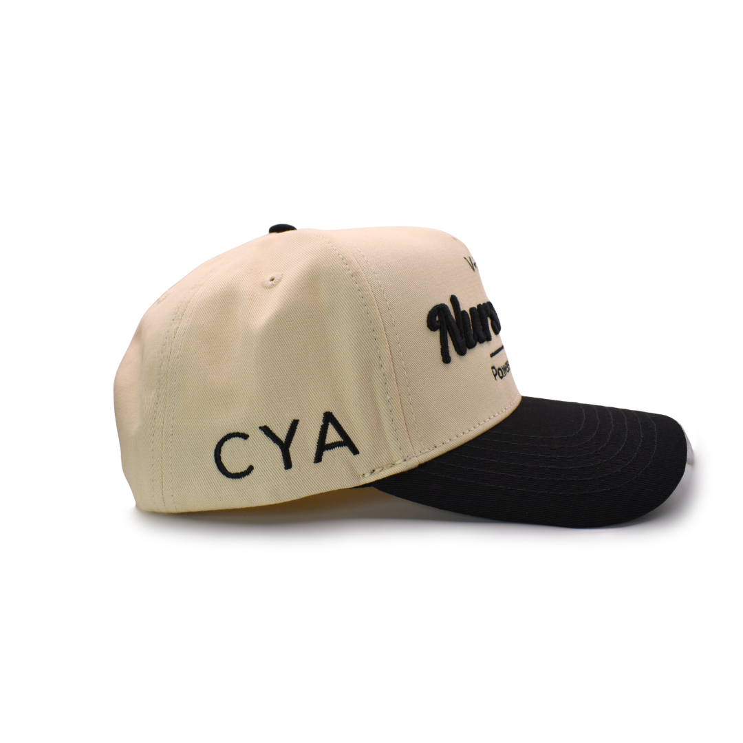 Nurse Trucker Baseball Cap – Cream/Black, NurseFam Hat