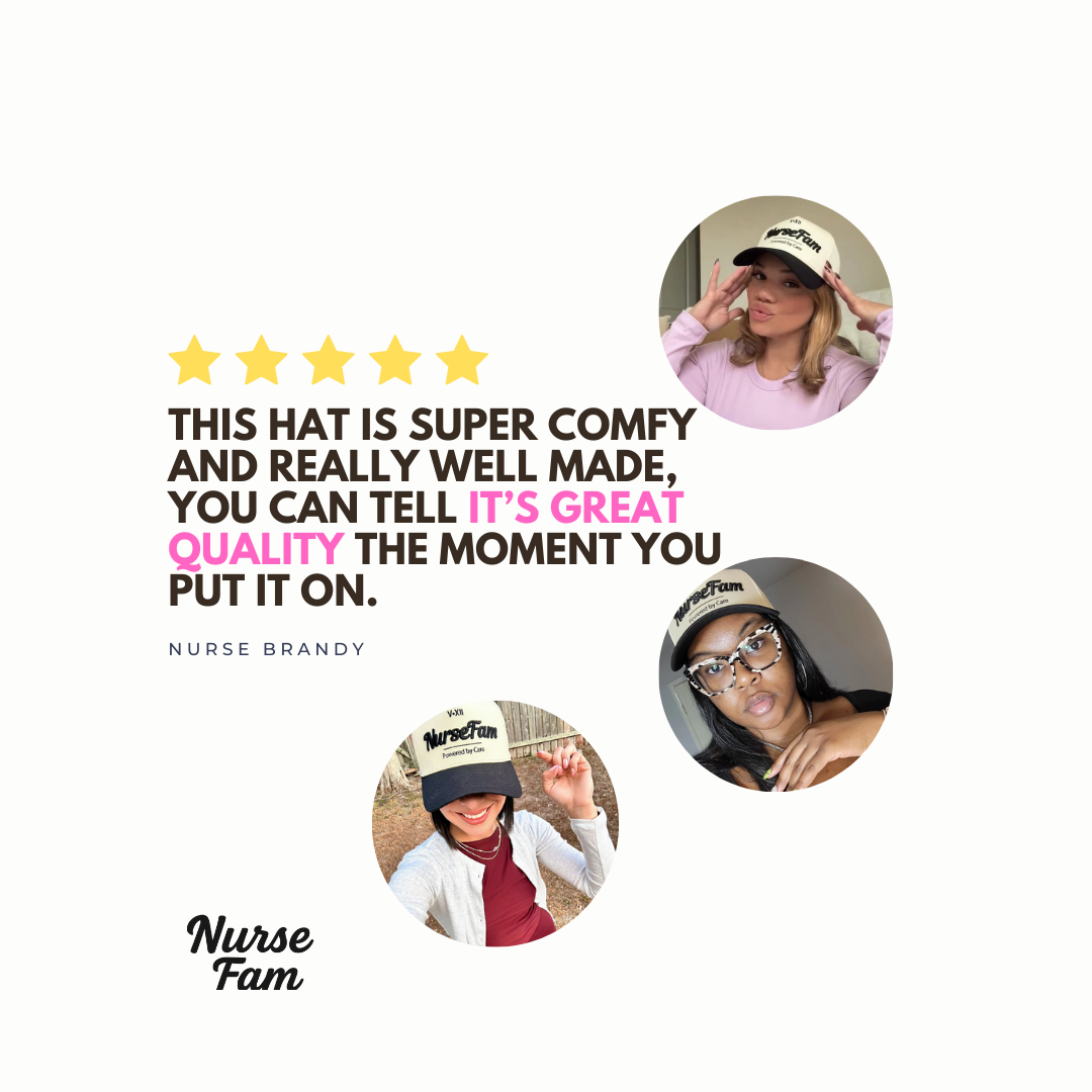 Black/Tan NurseFam Hat (40% OFF)