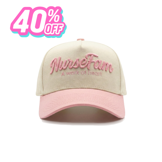 Pink/Cream NurseFam Hat (40% OFF)